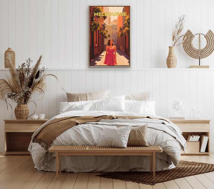 Melbourne, Discover The Magic: Laneways - Vintage Travel Print on Paper Or Canvas - I Heart Wall Art - Poster Print, Canvas Print or Framed Art Print