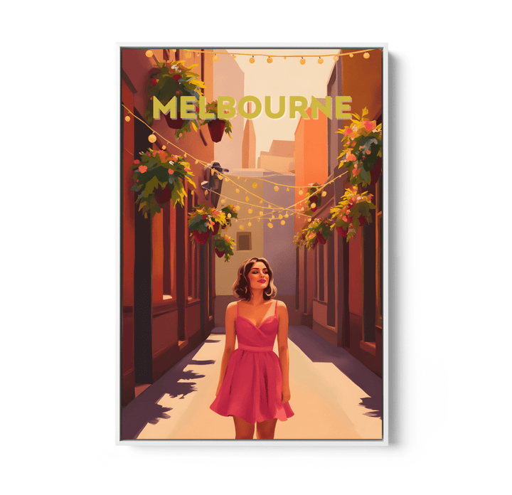 Melbourne, Discover The Magic: Laneways - Vintage Travel Print on Paper Or Canvas - I Heart Wall Art - Poster Print, Canvas Print or Framed Art Print