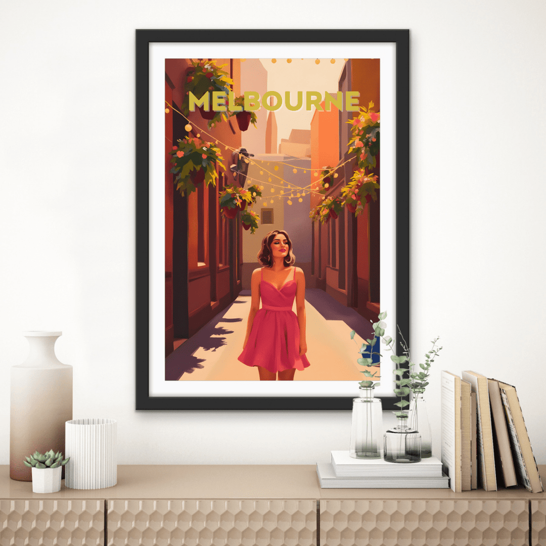 Melbourne, Discover The Magic: Laneways - Vintage Travel Print on Paper Or Canvas - I Heart Wall Art - Poster Print, Canvas Print or Framed Art Print