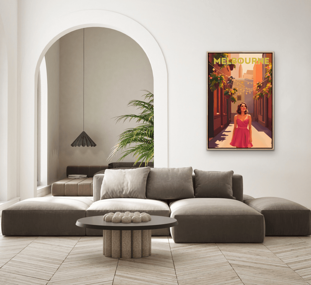 Melbourne, Discover The Magic: Laneways - Vintage Travel Print on Paper Or Canvas - I Heart Wall Art - Poster Print, Canvas Print or Framed Art Print