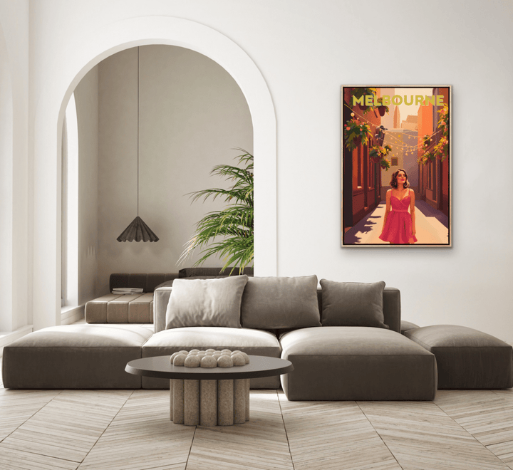 Melbourne, Discover The Magic: Laneways - Vintage Travel Print on Paper Or Canvas - I Heart Wall Art - Poster Print, Canvas Print or Framed Art Print