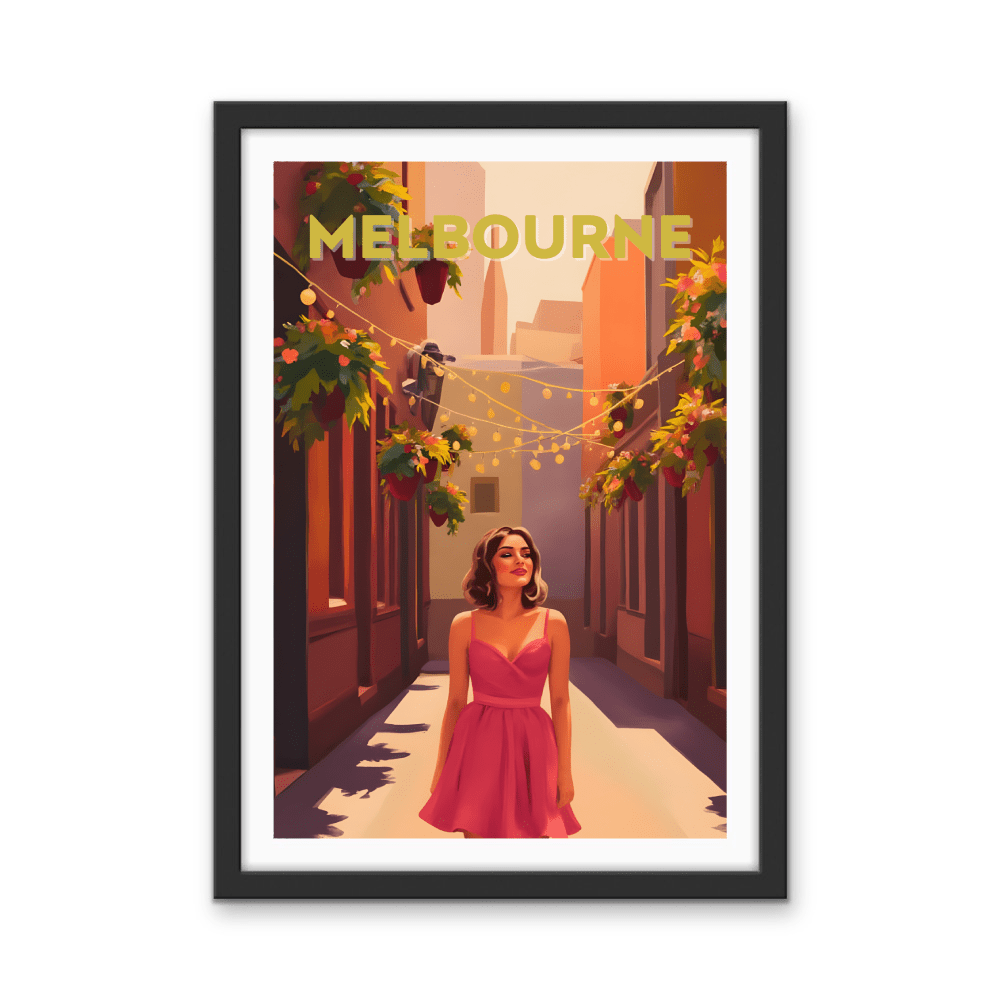 Melbourne, Discover The Magic: Laneways - Vintage Travel Print on Paper Or Canvas - I Heart Wall Art - Poster Print, Canvas Print or Framed Art Print