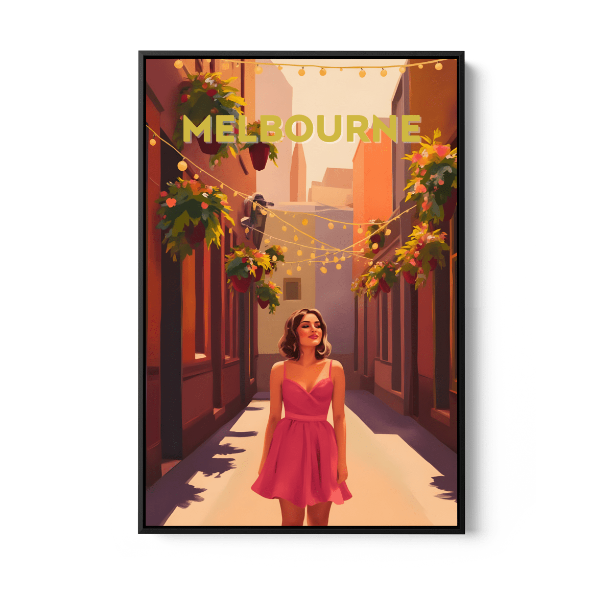 Melbourne, Discover The Magic: Laneways - Vintage Travel Print on Paper Or Canvas - I Heart Wall Art - Poster Print, Canvas Print or Framed Art Print