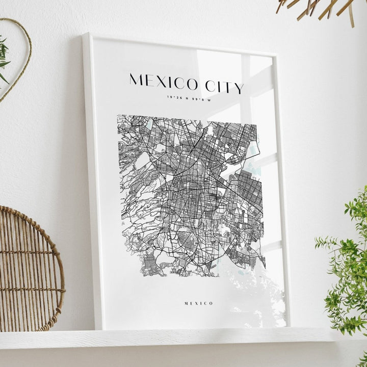 Mexico City Map - Square City Map Stretched Canvas or Wall Art Print - I Heart Wall Art - Poster Print, Canvas Print or Framed Art Print