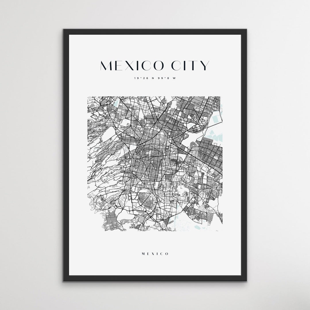 Mexico City Map - Square City Map Stretched Canvas or Wall Art Print - I Heart Wall Art - Poster Print, Canvas Print or Framed Art Print