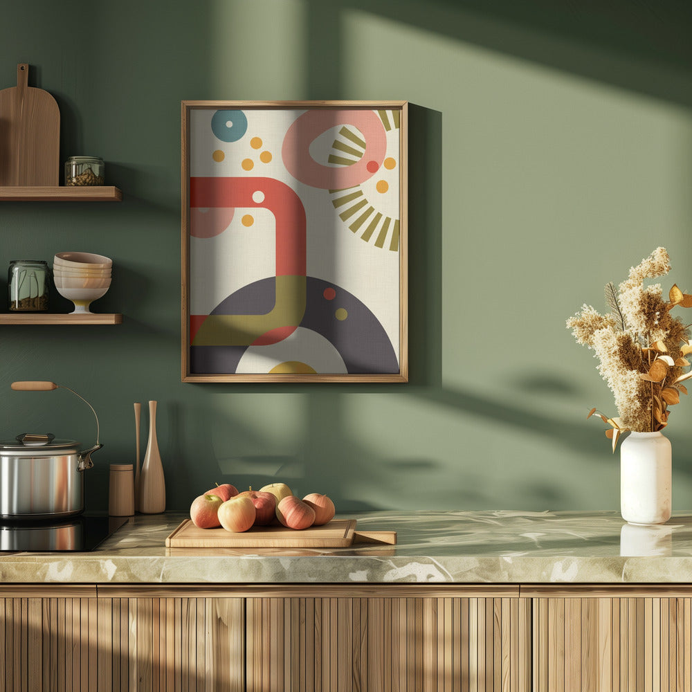 Mid Century Cirque 3 - Stretched Canvas, Poster or Fine Art Print I Heart Wall Art