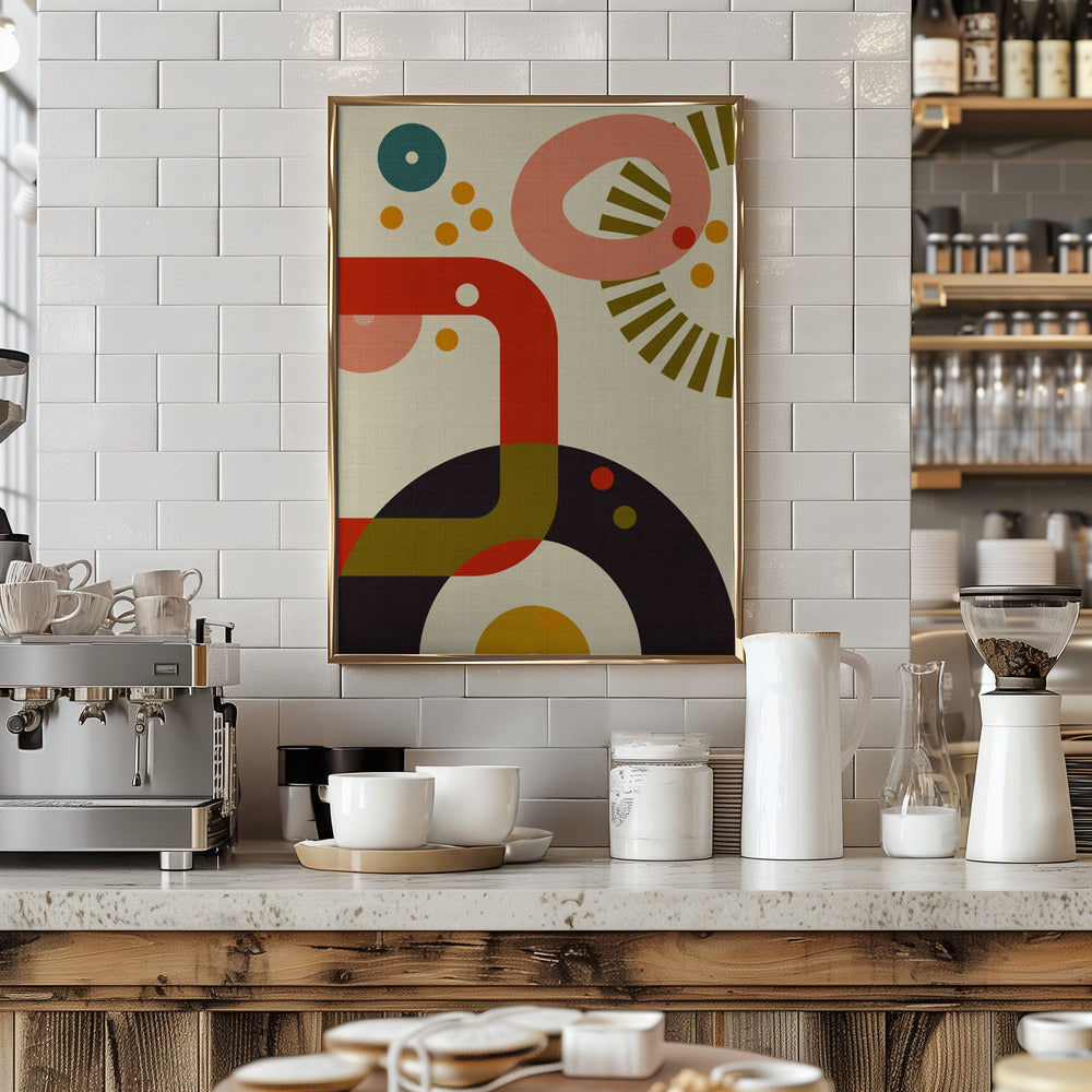Mid Century Cirque 3 - Stretched Canvas, Poster or Fine Art Print I Heart Wall Art