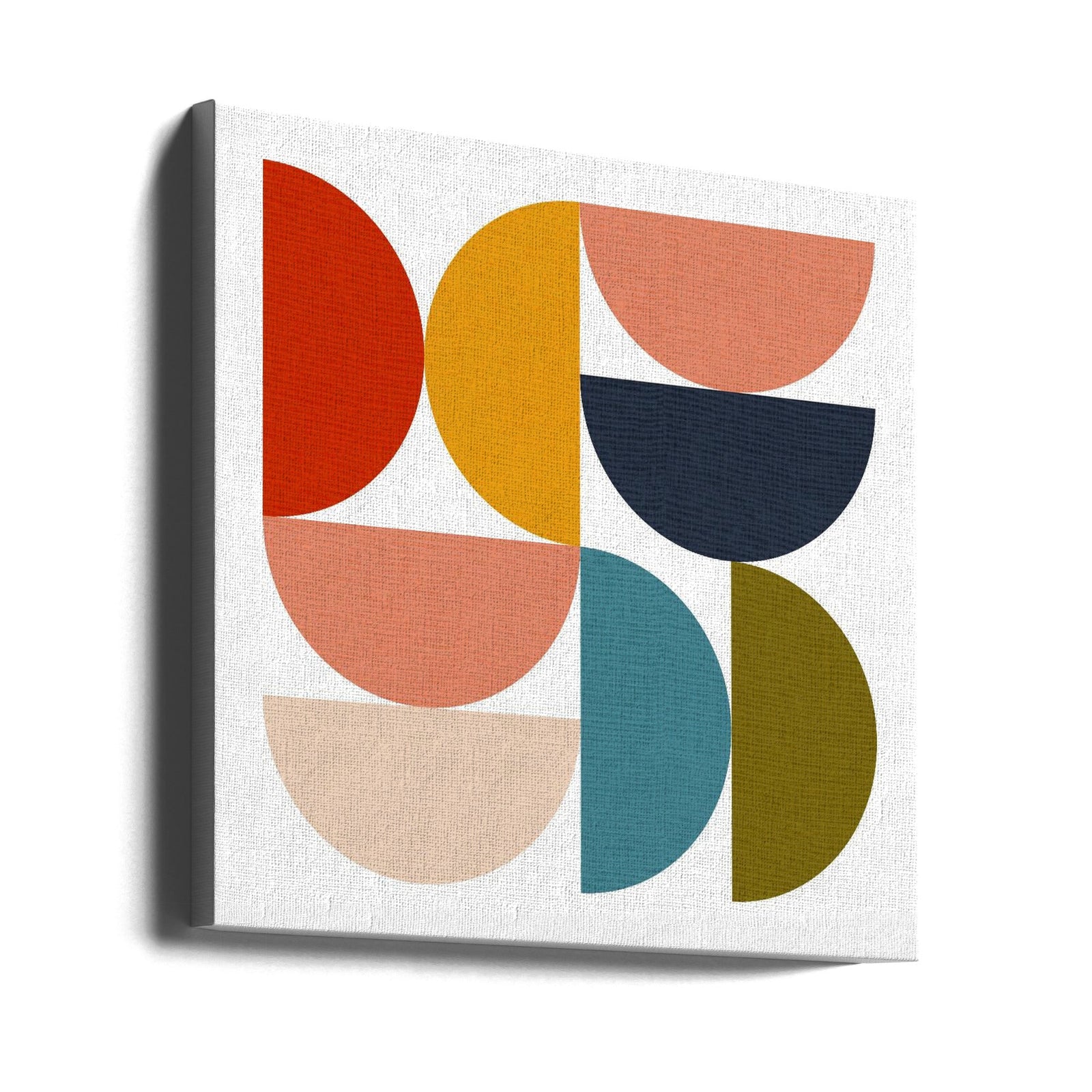 Mid Century Geometric Color Play 4 - Square Stretched Canvas, Poster or Fine Art Print I Heart Wall Art