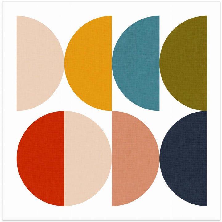 Mid Century Geometric Color Play - Square Stretched Canvas, Poster or Fine Art Print I Heart Wall Art