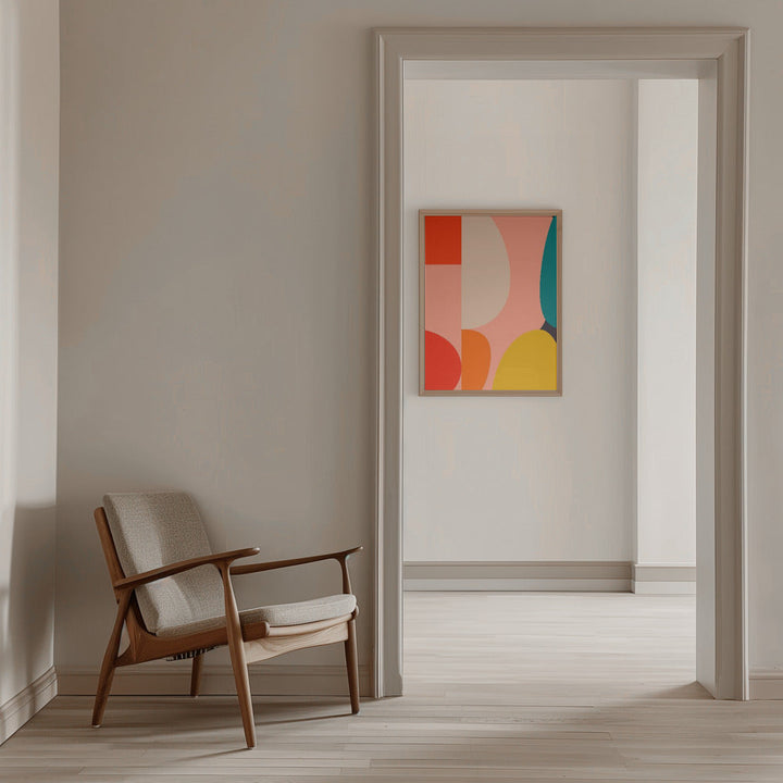 Mid Century Pastel 14 - Stretched Canvas, Poster or Fine Art Print I Heart Wall Art