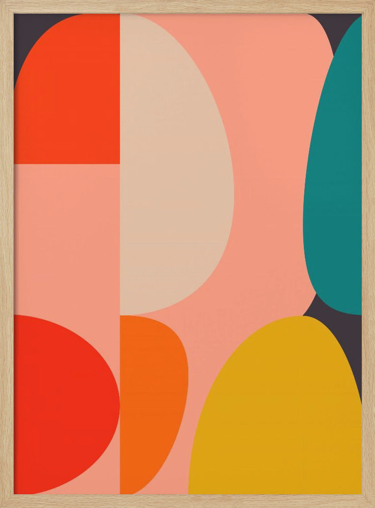 Mid Century Pastel 14 - Stretched Canvas, Poster or Fine Art Print I Heart Wall Art