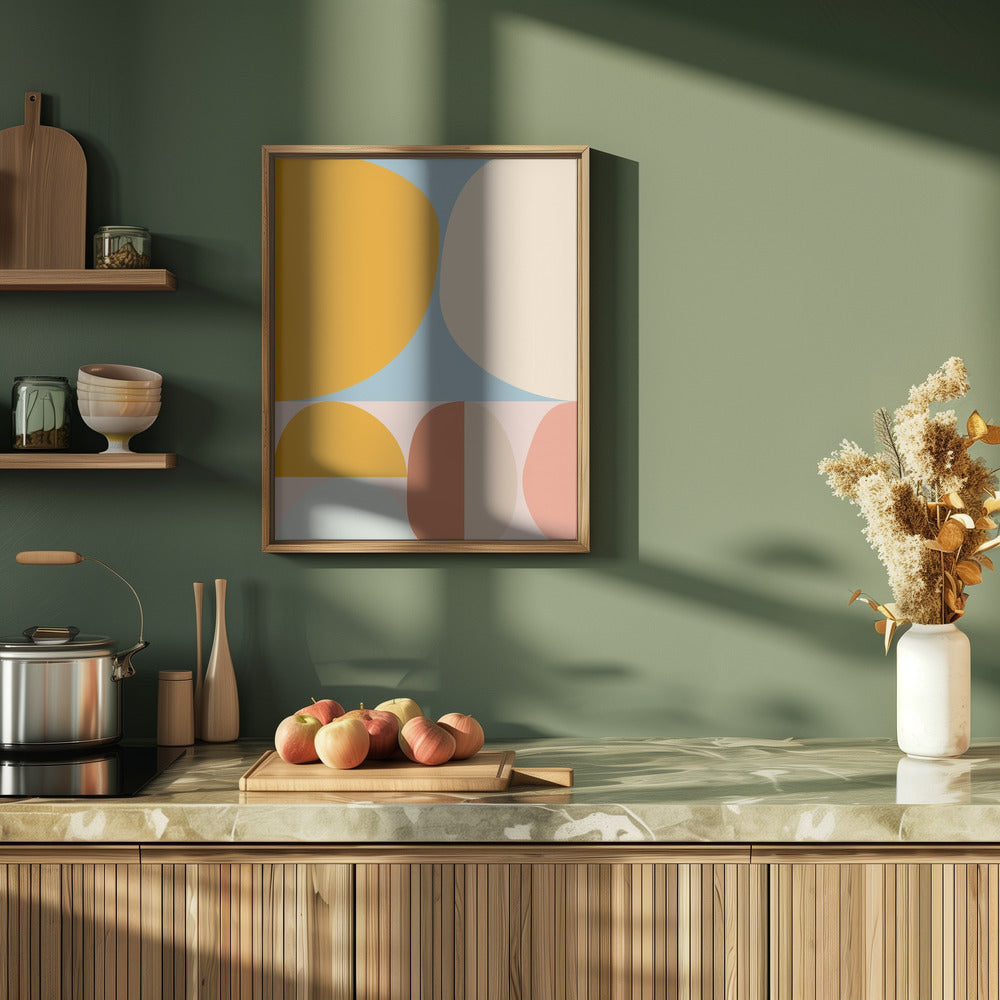 Mid Century Pastel 15 - Stretched Canvas, Poster or Fine Art Print I Heart Wall Art
