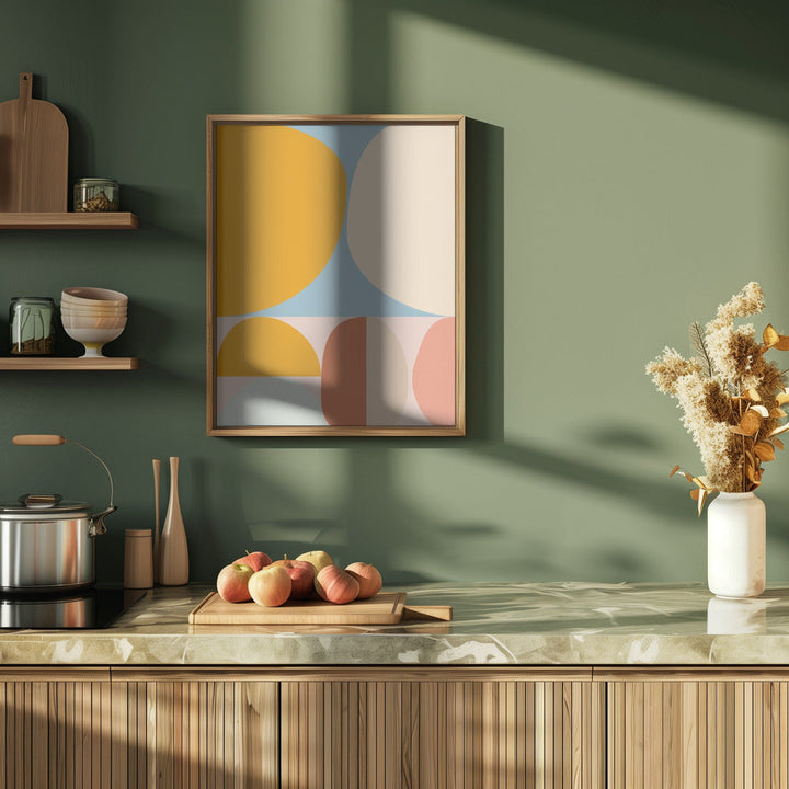 Mid Century Pastel 15 - Stretched Canvas, Poster or Fine Art Print I Heart Wall Art