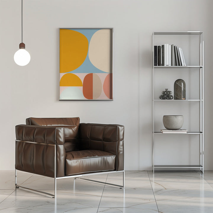 Mid Century Pastel 15 - Stretched Canvas, Poster or Fine Art Print I Heart Wall Art