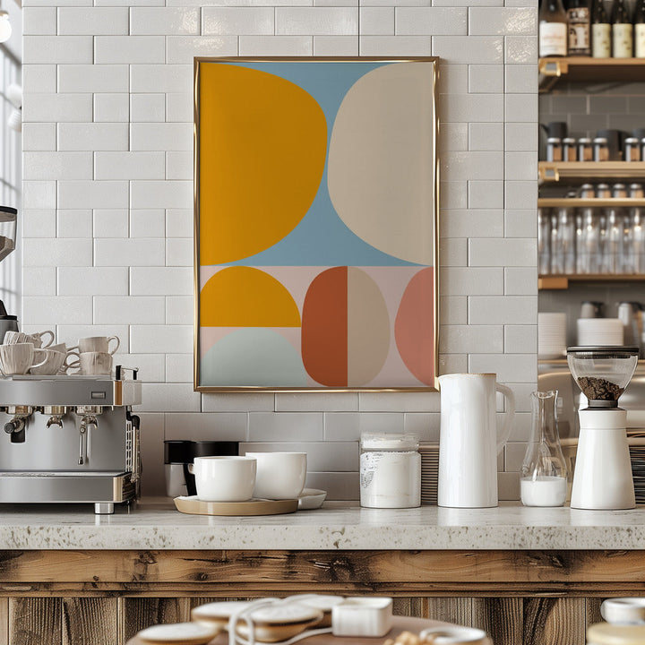 Mid Century Pastel 15 - Stretched Canvas, Poster or Fine Art Print I Heart Wall Art