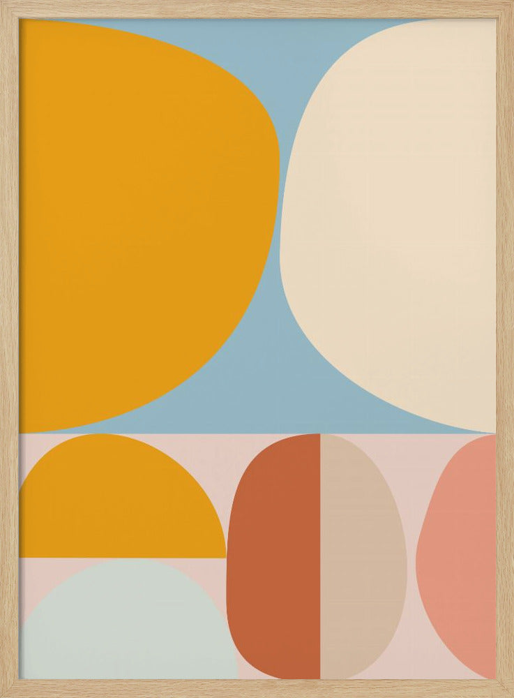 Mid Century Pastel 15 - Stretched Canvas, Poster or Fine Art Print I Heart Wall Art
