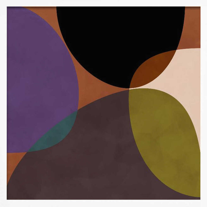 Mid Circles Terracotta Blck2 - Square Stretched Canvas, Poster or Fine Art Print - I Heart Wall Art - Poster Print, Canvas Print or Framed Art Print
