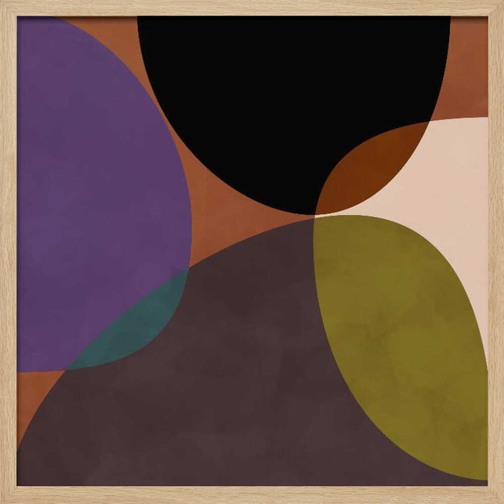 Mid Circles Terracotta Blck2 - Square Stretched Canvas, Poster or Fine Art Print - I Heart Wall Art - Poster Print, Canvas Print or Framed Art Print