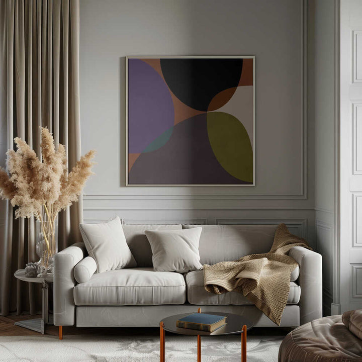 Mid Circles Terracotta Blck2 - Square Stretched Canvas, Poster or Fine Art Print - I Heart Wall Art - Poster Print, Canvas Print or Framed Art Print