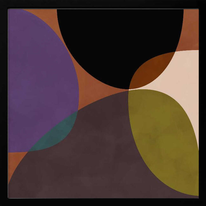 Mid Circles Terracotta Blck2 - Square Stretched Canvas, Poster or Fine Art Print - I Heart Wall Art - Poster Print, Canvas Print or Framed Art Print