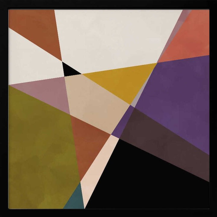 Mid Circles Terracotta Blck3 - Square Stretched Canvas, Poster or Fine Art Print - I Heart Wall Art - Poster Print, Canvas Print or Framed Art Print
