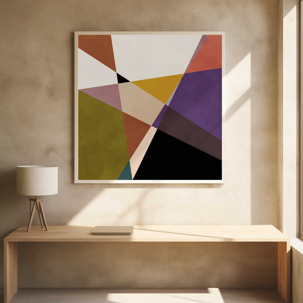 Mid Circles Terracotta Blck3 - Square Stretched Canvas, Poster or Fine Art Print - I Heart Wall Art - Poster Print, Canvas Print or Framed Art Print