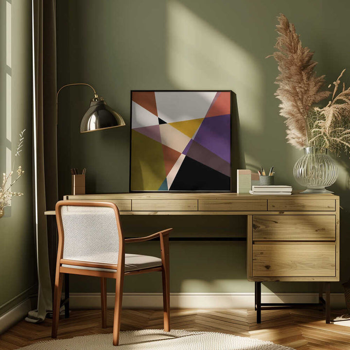 Mid Circles Terracotta Blck3 - Square Stretched Canvas, Poster or Fine Art Print - I Heart Wall Art - Poster Print, Canvas Print or Framed Art Print