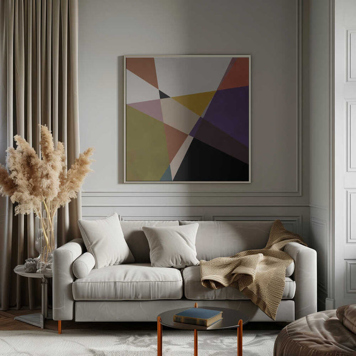 Mid Circles Terracotta Blck3 - Square Stretched Canvas, Poster or Fine Art Print - I Heart Wall Art - Poster Print, Canvas Print or Framed Art Print