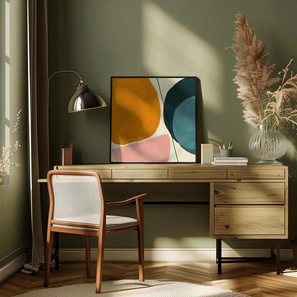 Mid Painted1 Kopie - Square Stretched Canvas, Poster or Fine Art Print I Heart Wall Art