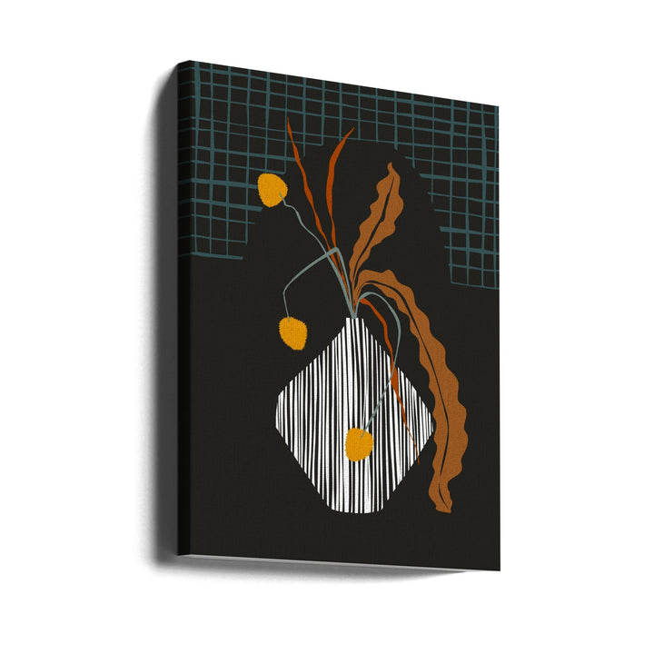 Midcentury Ikebana Dark - Stretched Canvas, Poster or Fine Art Print I Heart Wall Art