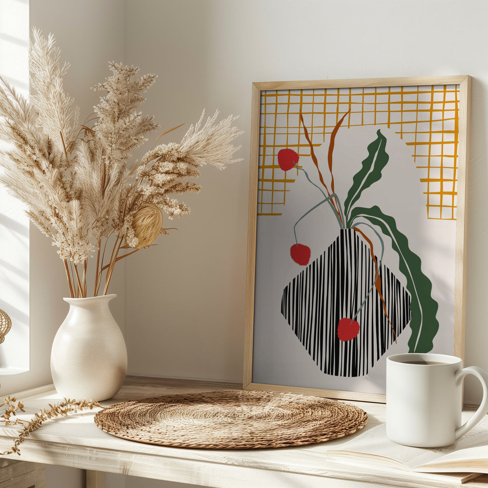 Midcentury Ikebana Light - Stretched Canvas, Poster or Fine Art Print I Heart Wall Art