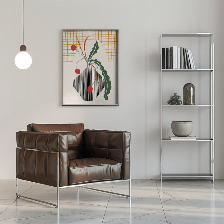Midcentury Ikebana Light - Stretched Canvas, Poster or Fine Art Print I Heart Wall Art