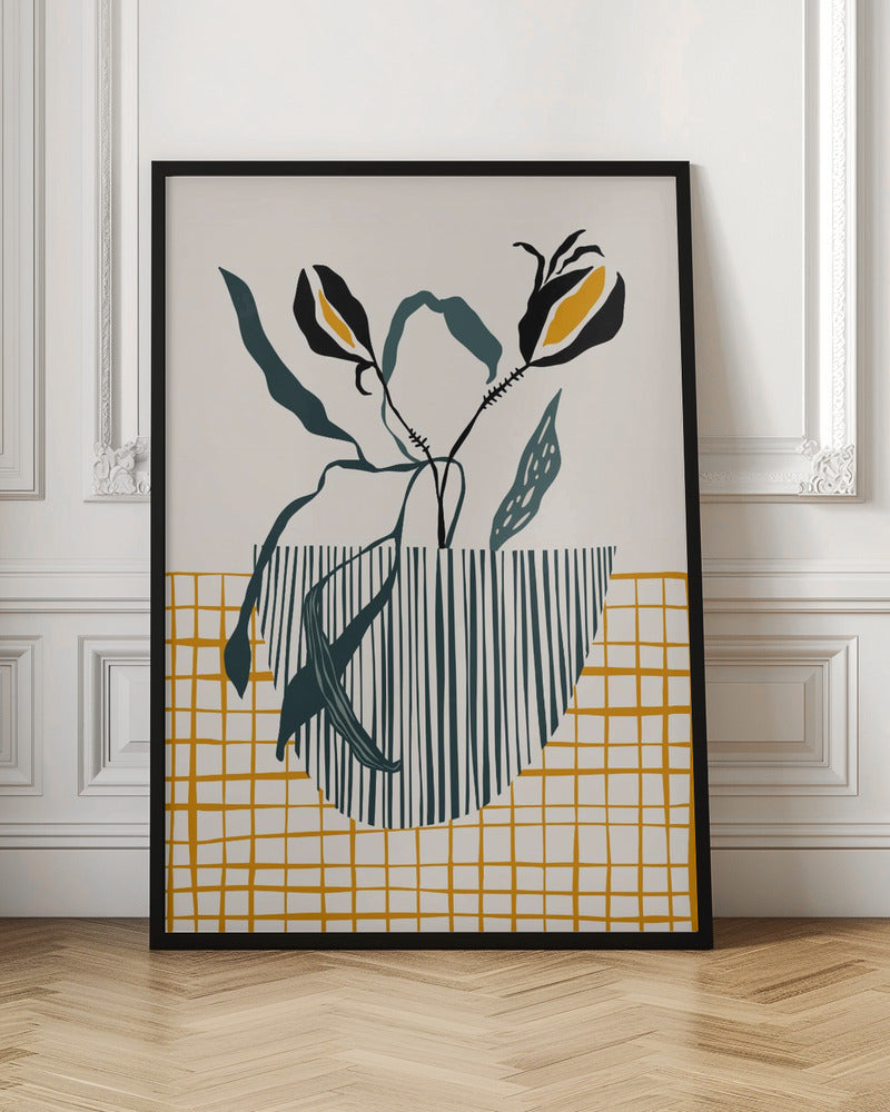 Midcentury Plant Pot Light - Stretched Canvas, Poster or Fine Art Print I Heart Wall Art