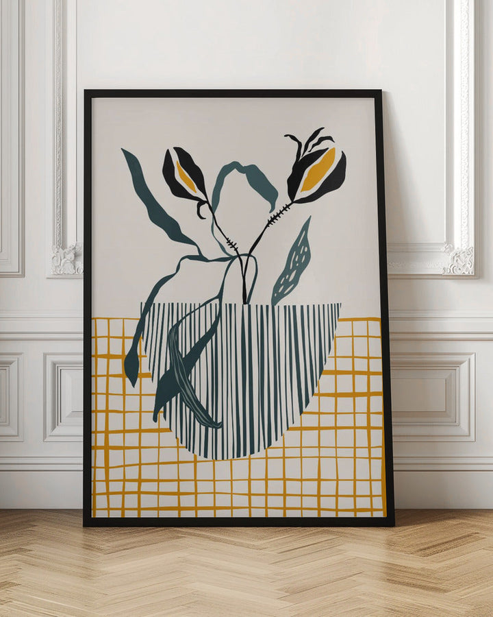 Midcentury Plant Pot Light - Stretched Canvas, Poster or Fine Art Print I Heart Wall Art