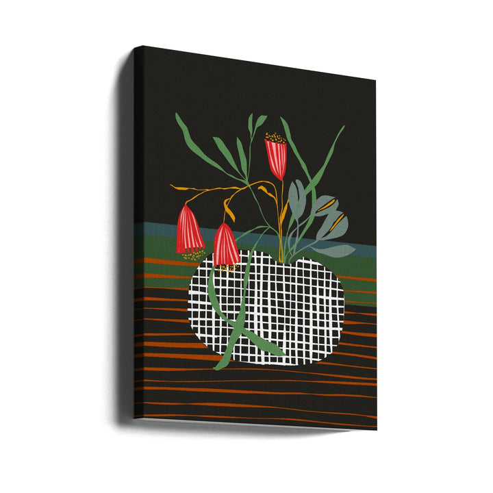 Midcentury Vase Dark - Stretched Canvas, Poster or Fine Art Print I Heart Wall Art