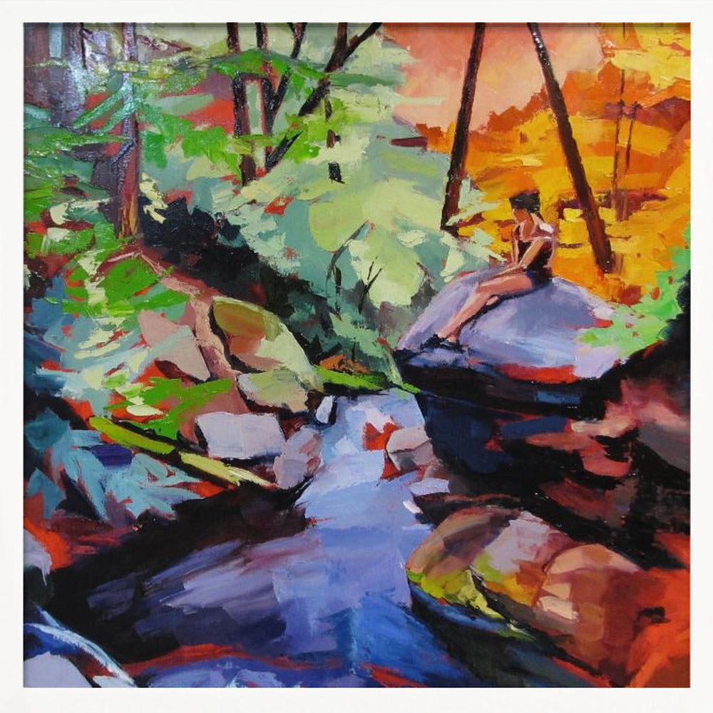 Milford Brook - Square Stretched Canvas, Poster or Fine Art Print I Heart Wall Art