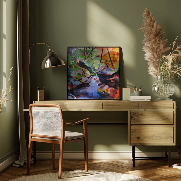 Milford Brook - Square Stretched Canvas, Poster or Fine Art Print I Heart Wall Art
