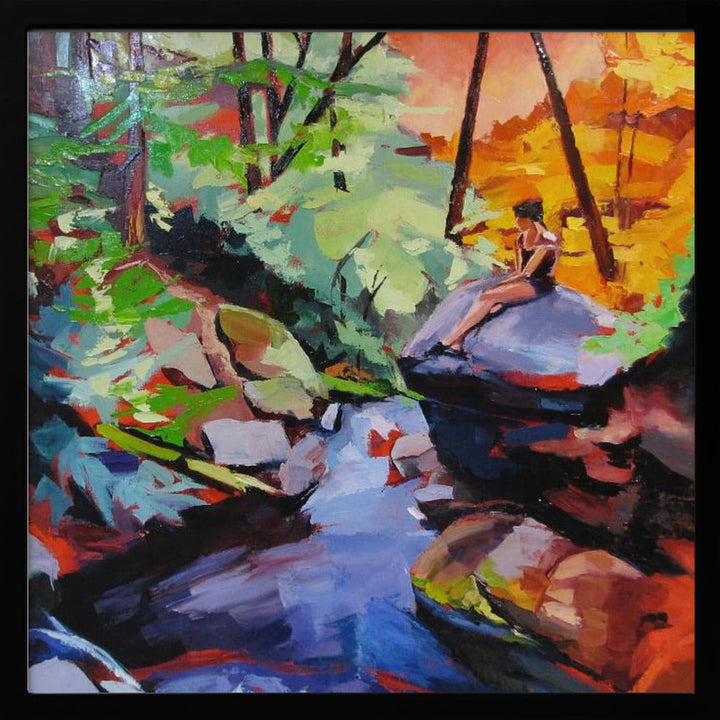 Milford Brook - Square Stretched Canvas, Poster or Fine Art Print I Heart Wall Art