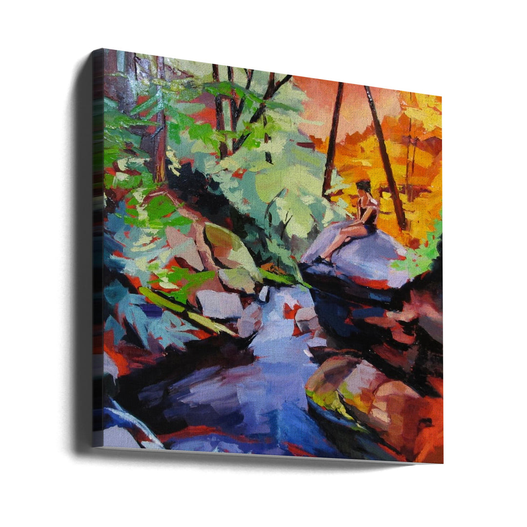 Milford Brook - Square Stretched Canvas, Poster or Fine Art Print I Heart Wall Art