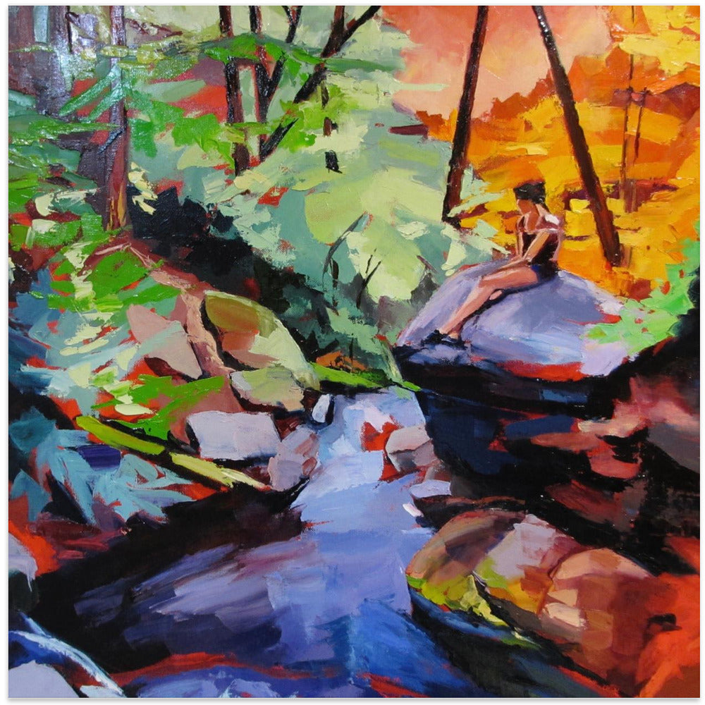 Milford Brook - Square Stretched Canvas, Poster or Fine Art Print I Heart Wall Art