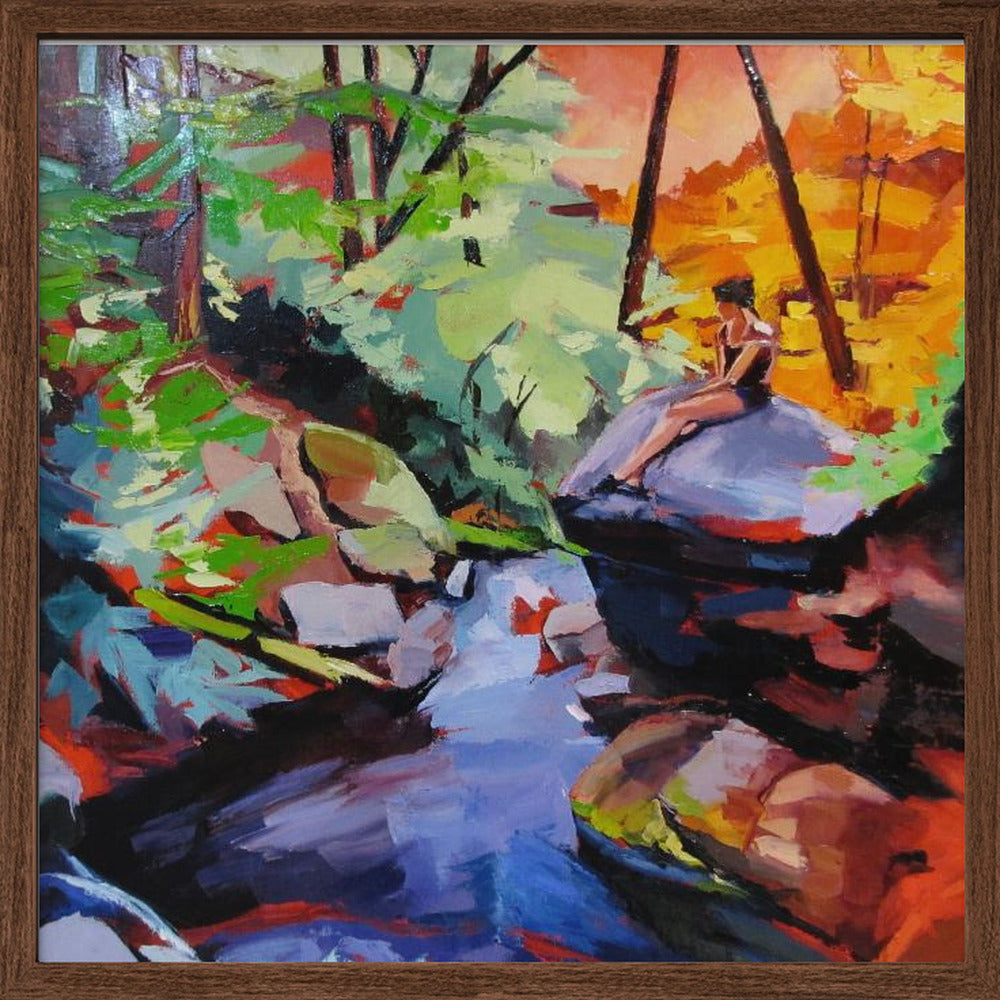 Milford Brook - Square Stretched Canvas, Poster or Fine Art Print I Heart Wall Art