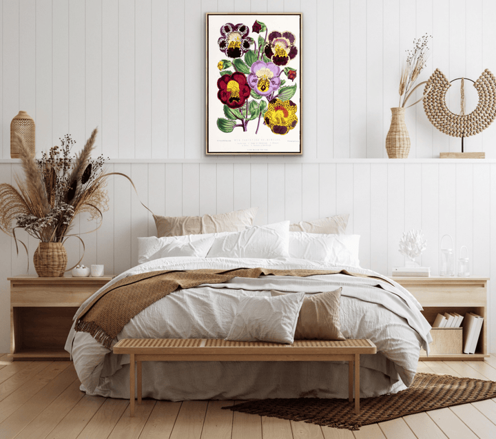 Mimulus or Monkeyflowers from The Floral Magazine (1861 - 1881) by Worthington G. Smith, John N. Fitch and Walter H. Fitch - Botanical Illustration Stretched Canvas or Wall Art Print - I Heart Wall Art - Poster Print, Canvas Print or Framed Art Print
