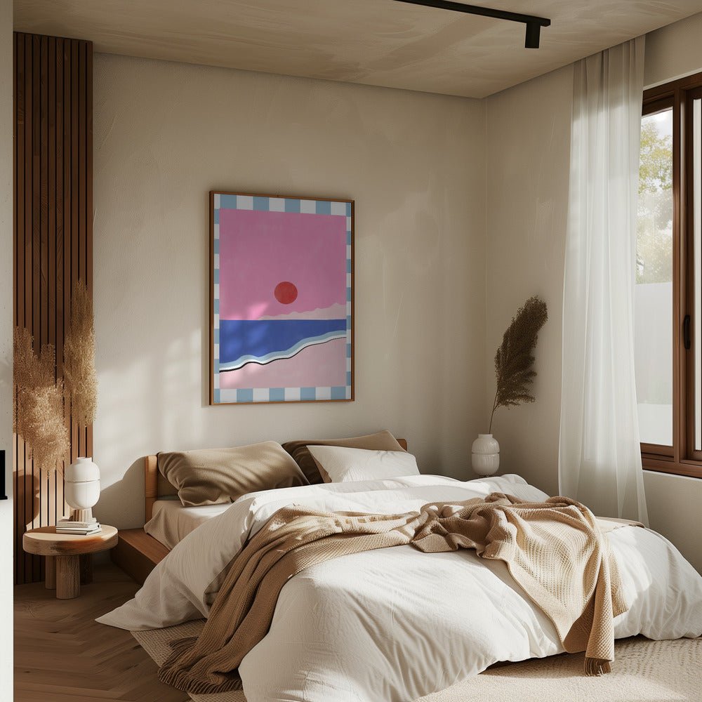 Minimalist Beach Scene - Stretched Canvas, Poster or Fine Art Print - I Heart Wall Art - Poster Print, Canvas Print or Framed Art Print