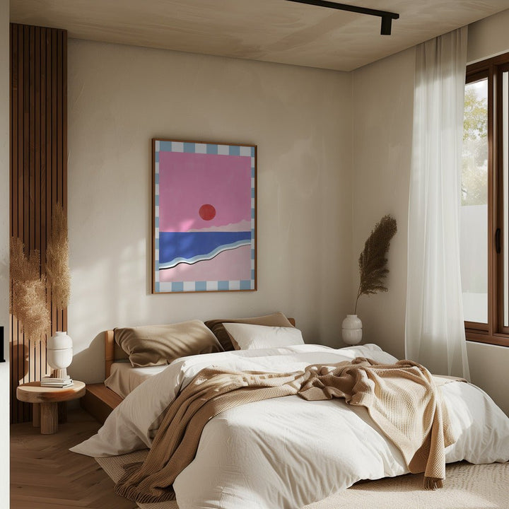 Minimalist Beach Scene - Stretched Canvas, Poster or Fine Art Print - I Heart Wall Art - Poster Print, Canvas Print or Framed Art Print