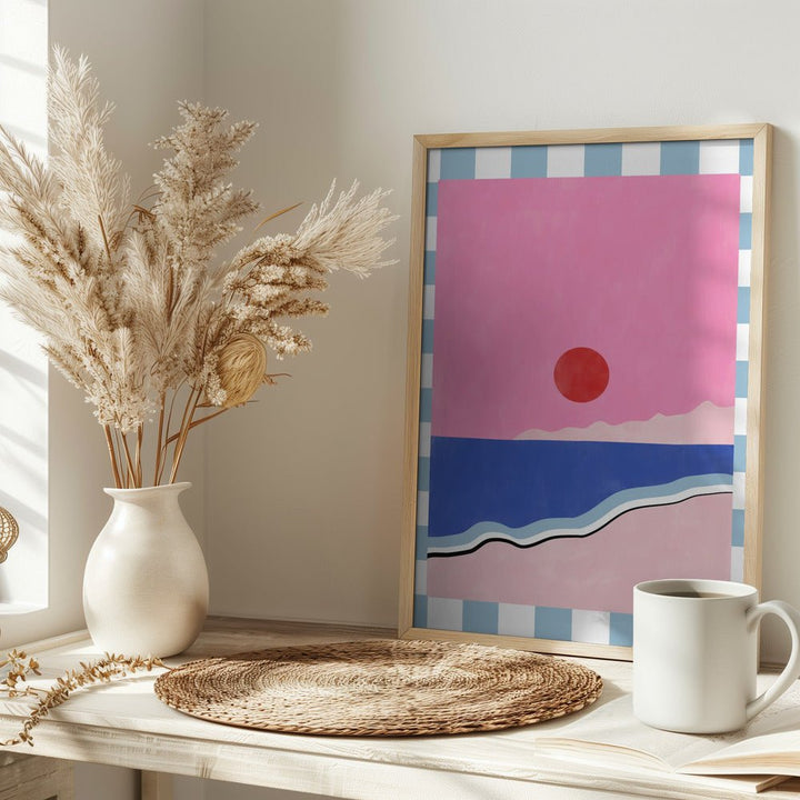 Minimalist Beach Scene - Stretched Canvas, Poster or Fine Art Print - I Heart Wall Art - Poster Print, Canvas Print or Framed Art Print