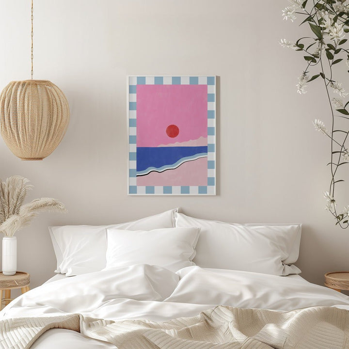 Minimalist Beach Scene - Stretched Canvas, Poster or Fine Art Print - I Heart Wall Art - Poster Print, Canvas Print or Framed Art Print