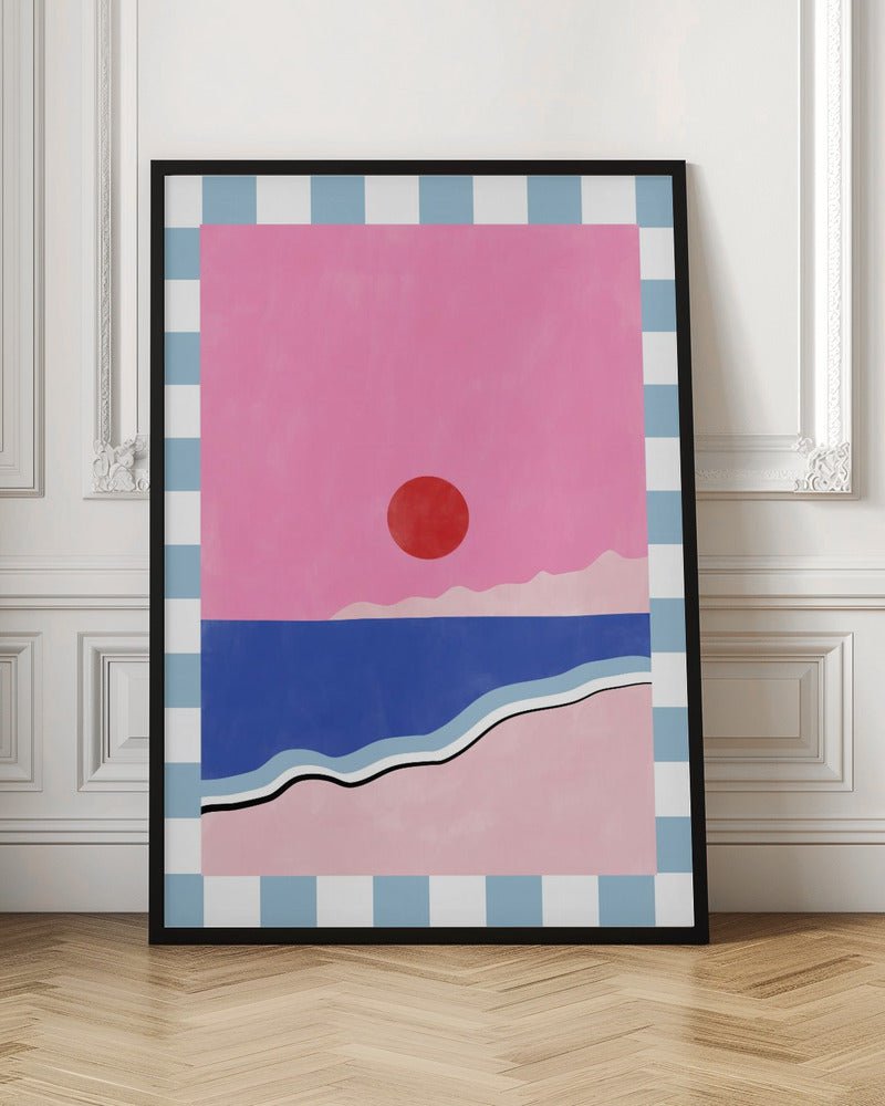 Minimalist Beach Scene - Stretched Canvas, Poster or Fine Art Print - I Heart Wall Art - Poster Print, Canvas Print or Framed Art Print