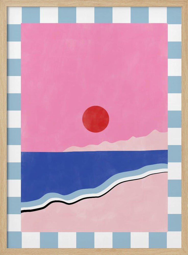 Minimalist Beach Scene - Stretched Canvas, Poster or Fine Art Print - I Heart Wall Art - Poster Print, Canvas Print or Framed Art Print