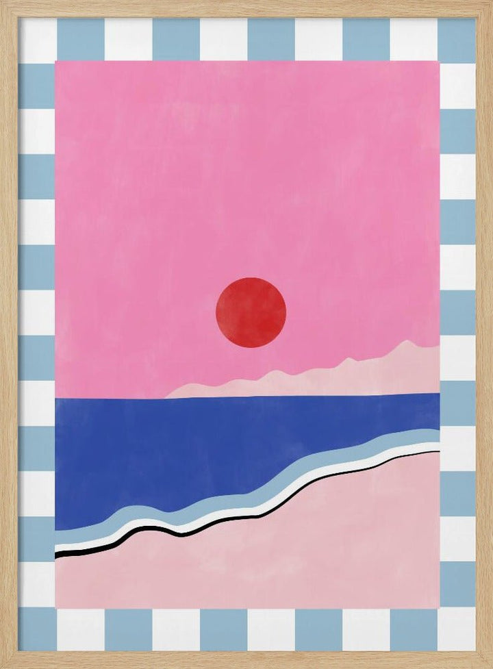 Minimalist Beach Scene - Stretched Canvas, Poster or Fine Art Print - I Heart Wall Art - Poster Print, Canvas Print or Framed Art Print