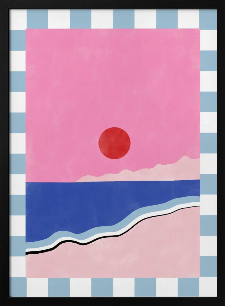 Minimalist Beach Scene - Stretched Canvas, Poster or Fine Art Print - I Heart Wall Art - Poster Print, Canvas Print or Framed Art Print